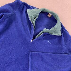 Vintage Patagonia Sweater Mens XL Blue Green Capilene Fleece 1/4 Zip 90s Warm